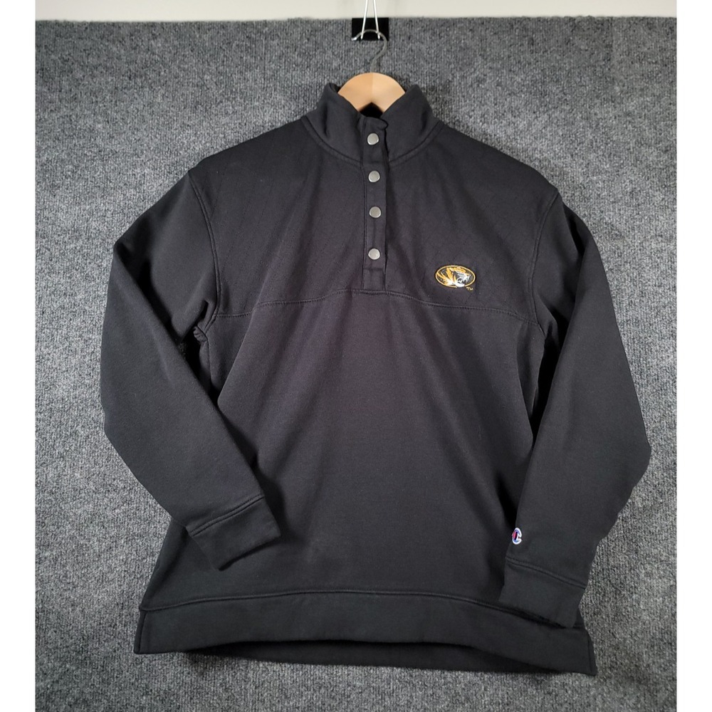 Missouri Tigers Mizzou Pullover Womens Small Champion Quilted Snap Button Fleece